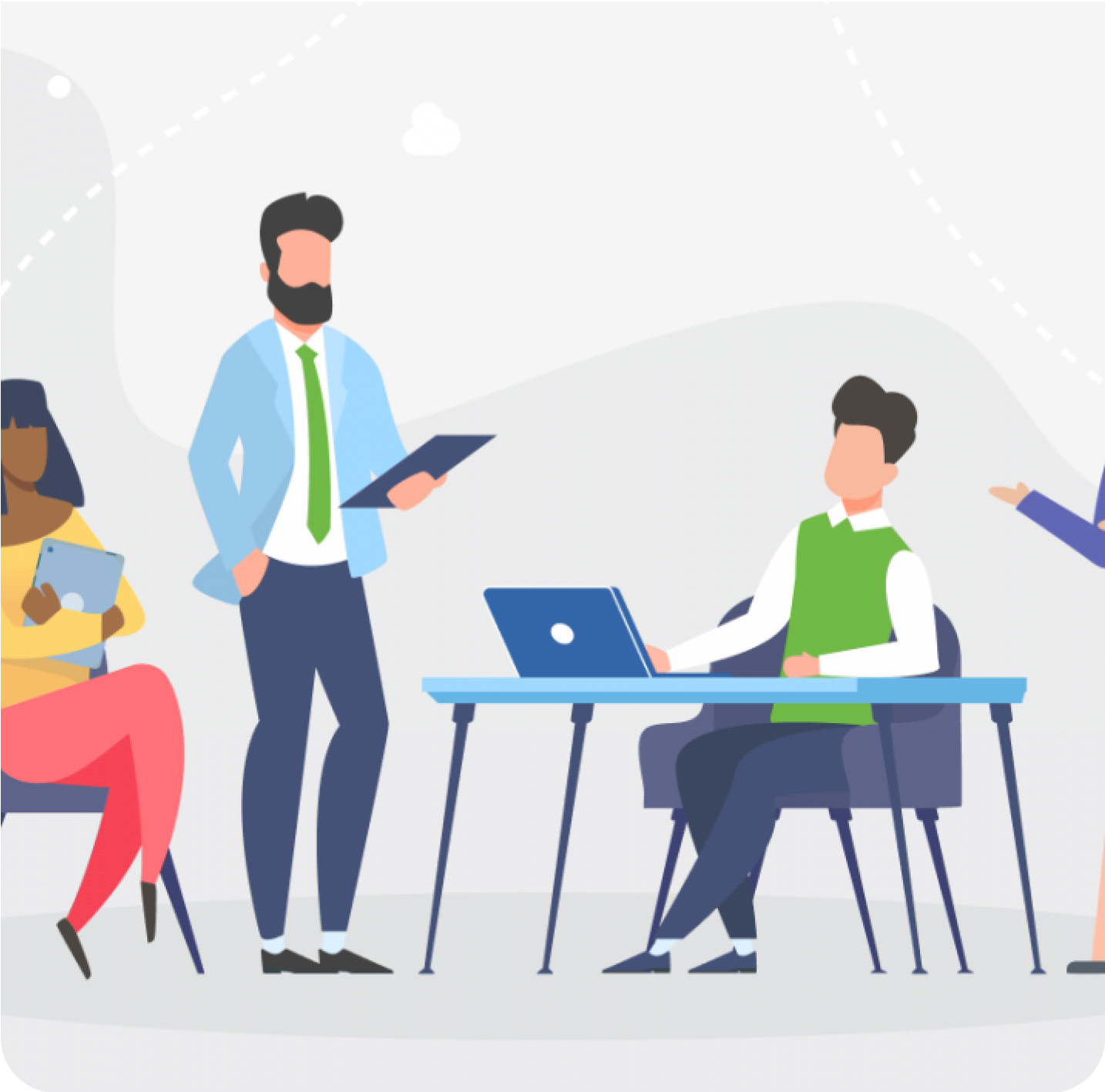 Illustration of an IT employee working